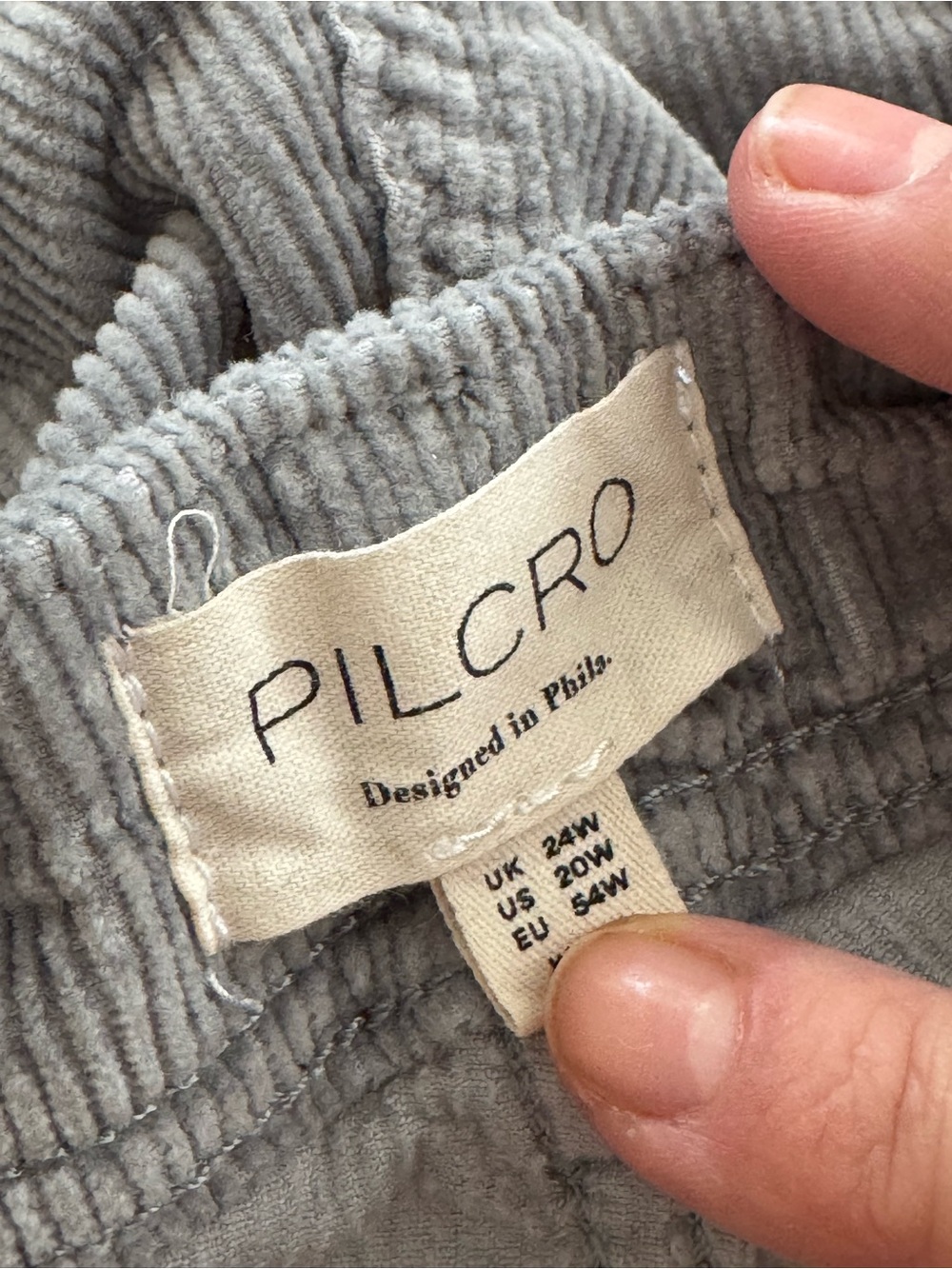 Pilcro Anthropologie Adi Corduroy Mid-rise Flare Jeans Size 20 Gray - Picture 10 of 13